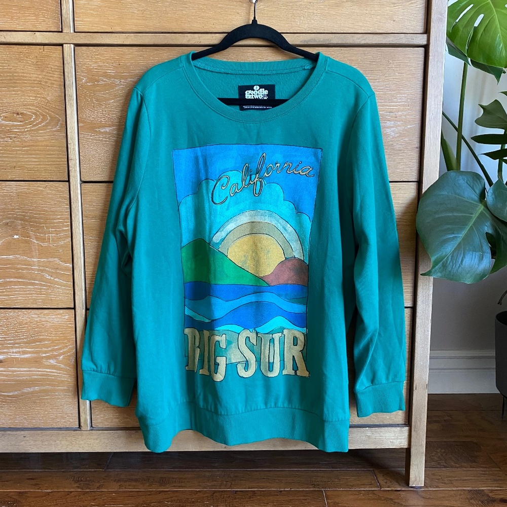 Goodie Two Sleeves Big Sur Oversized Sweatshirt Crewneck Retro Size 3